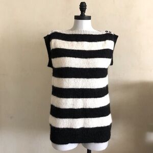 Black and White Striped Wool Sweater
